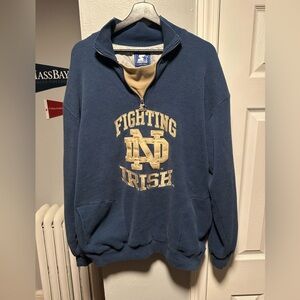 Vintage 90s Starter Notre Dame Fighting Irish 1/4 Zip Pullover Size Men’s XL